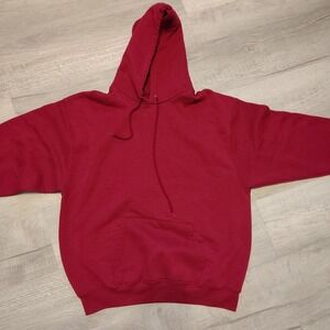 Vintage Sweatshirt Hoodie Made USA BVD Red Large Unisex Black Single Stitch